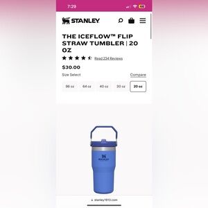 Brand new Stanley tumbler 20 oz in iris